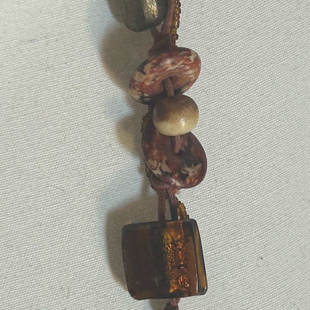 Vintage Chunky Genuine Amber & Coconut Shell Beaded Necklace - Picture 3 of 5